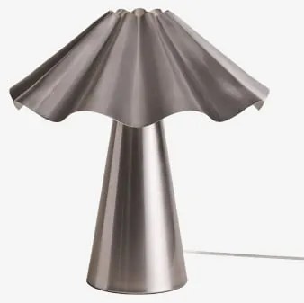Lâmpada De Mesa ↑40 Cm Em Ferro Veyora Cinza Cromado - Sklum