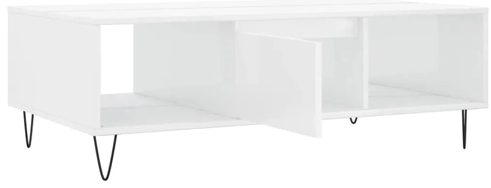 Mesa de centro 104x60x35 cm derivados madeira branco brilhante
