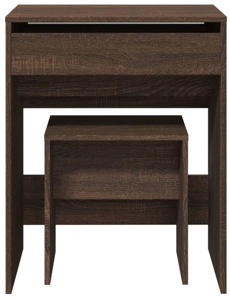 Toucador e banco 60x40x113,5 cm carvalho castanho