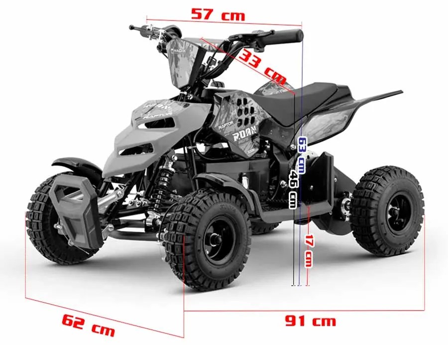 Mini Moto 4 elétrica para crianças Roan Raptor R4 500W Azul