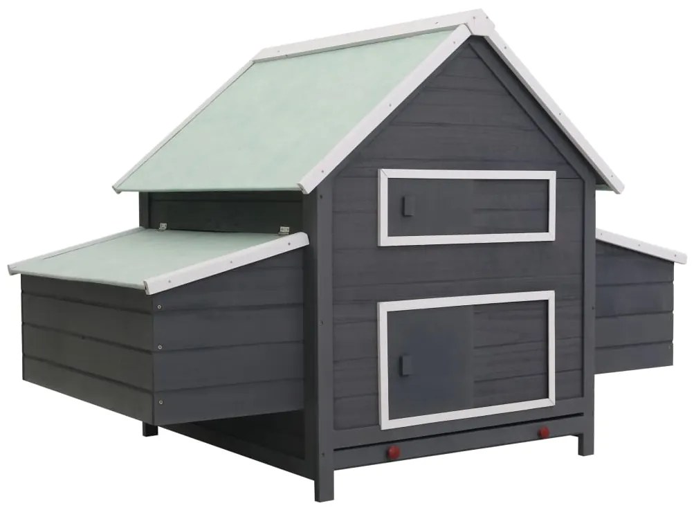 170855 vidaXL Galinheiro 157x97x110 cm madeira cinzento