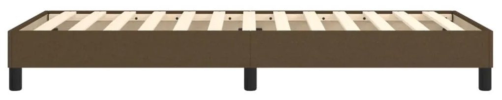 Estrutura de cama sem colchão 100x200 cm tecido castanho-escuro