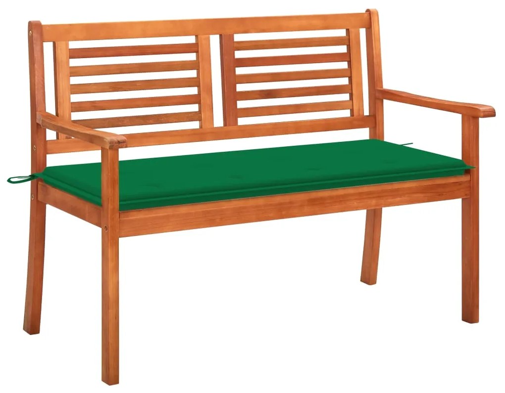 3060974 vidaXL Banco de jardim 2 lugares c/ almofadão 120 cm eucalipto maciço