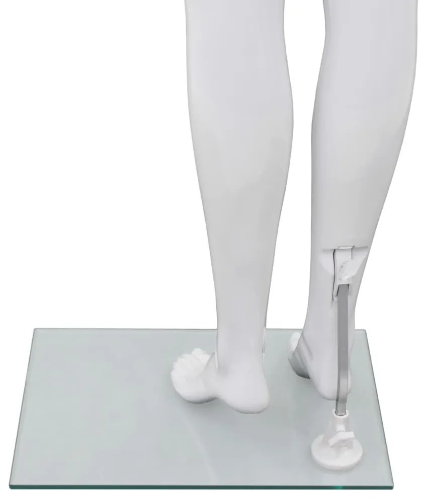 Manequim feminino completo base em vidro 175cm branco brilhante