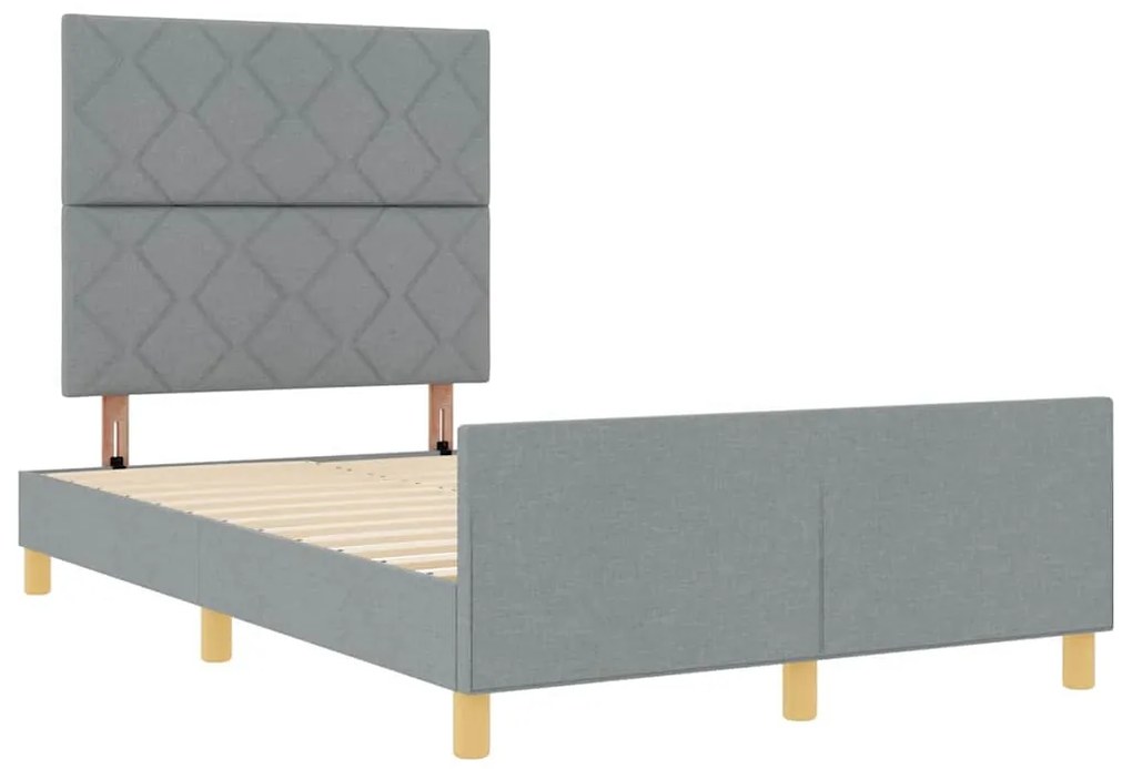 Cama vidaXL Cinza Claro 120x200 cm em Tecido