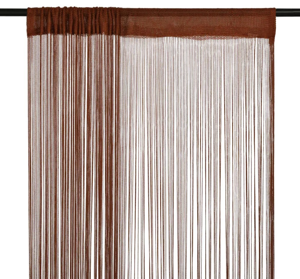 Cortinas de fios 2 pcs 140x250 cm castanho