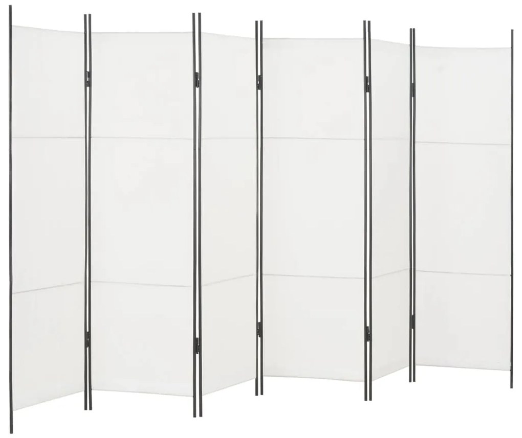 vidaXL Divisória de quarto com 6 painéis 300x180 cm branco