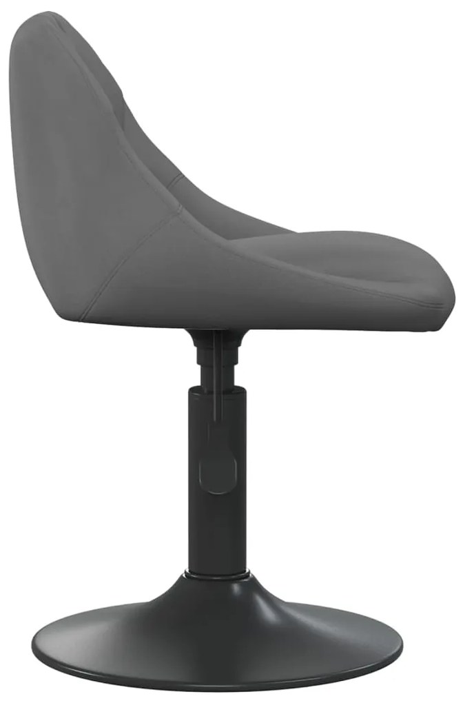 Cadeiras de jantar giratórias 6 pcs veludo cinzento-escuro