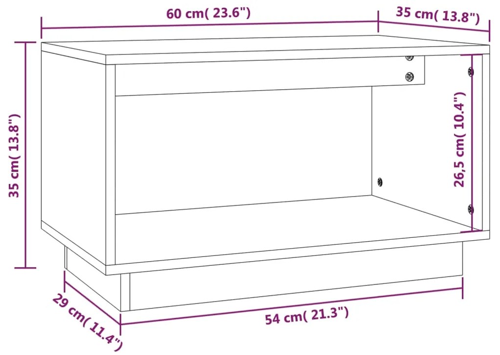 Móvel de TV Valquer de 60 cm em Madeira de Pinho - Cor Natural - Desig