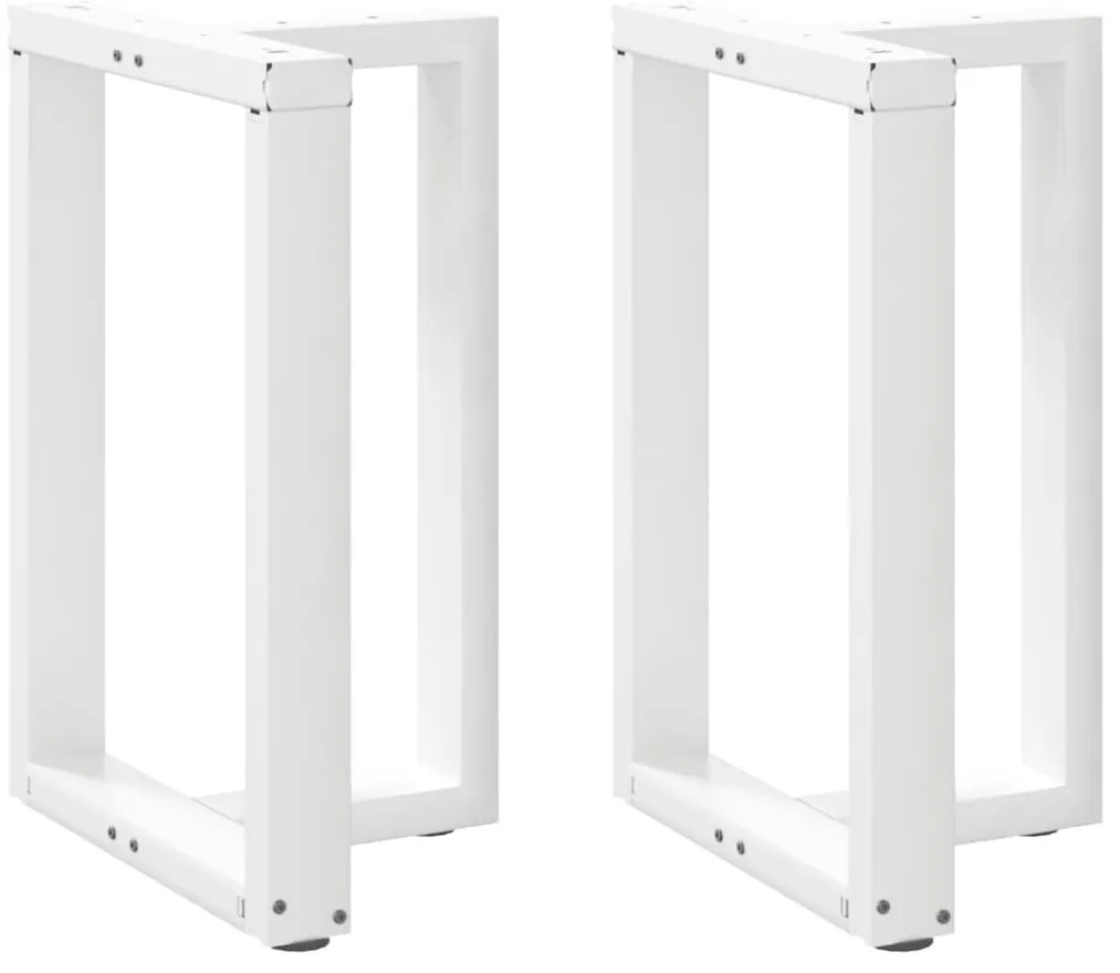 vidaXL Pés para mesa de jantar em forma de T, 2 peças, branco, 60x35x(72-73) cm, aço