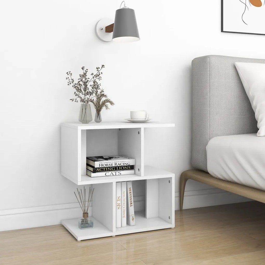 Mesa de cabeceira 50x30x51,5 cm derivados de madeira branco