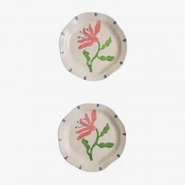 Pacote De 2 Pratos De Jantar Em Grés Marneda Multicor Classic - Sklum