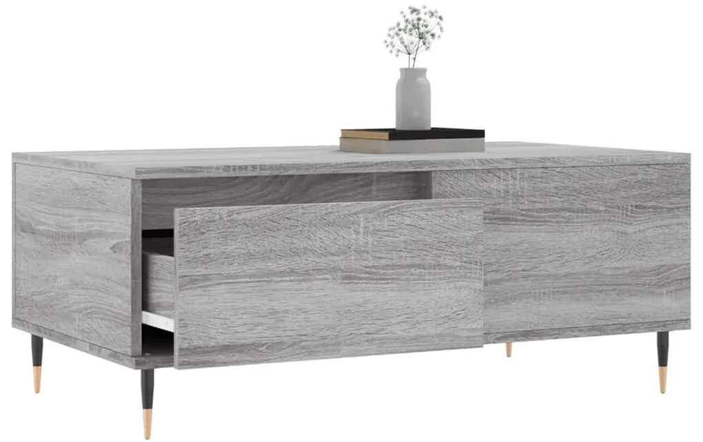 Mesa de centro 90x50x36,5 cm derivados madeira cinzento sonoma