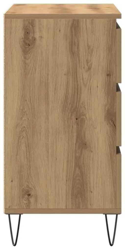 Sideboard vidaXL com Gavetas Carvalho Artesanal 60x35x70 cm Madeira de