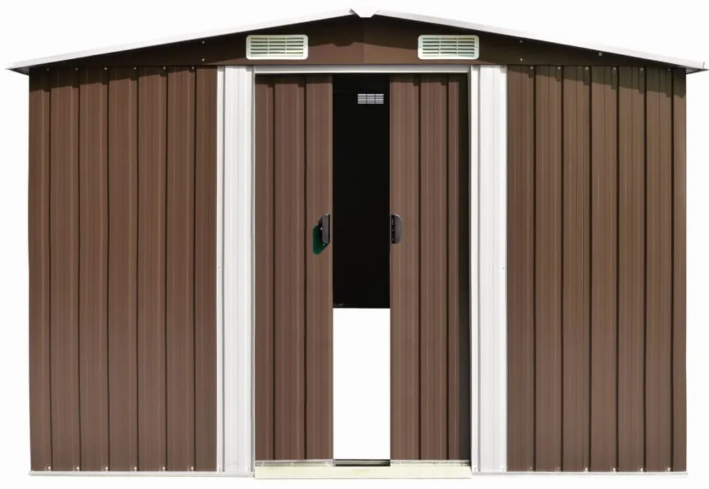 Abrigo de jardim 257x990x181 cm aço galvanizado castanho