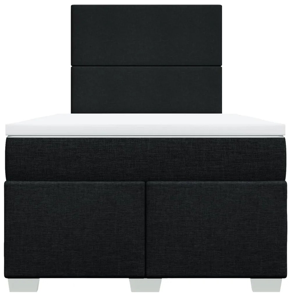 Cama boxspring com colchão 120x190 cm tecido preto