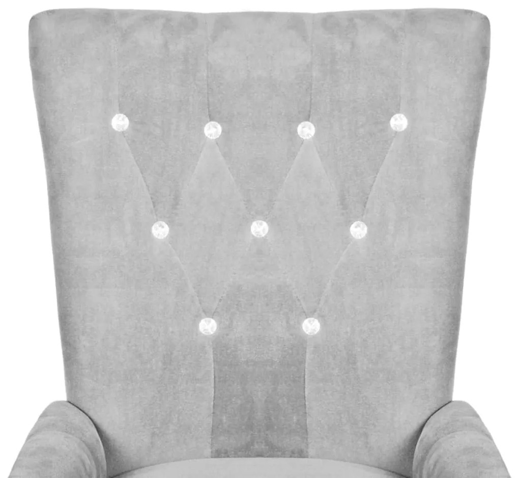 Poltrona em veludo prateado