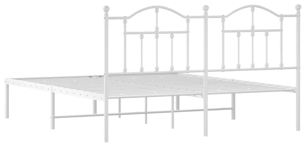 Estrutura de cama com cabeceira 180x200 cm metal branco