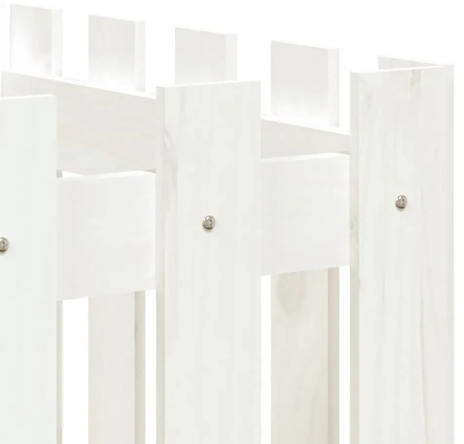 Canteiro elevado design cerca 200x50x50 cm pinho maciço branco
