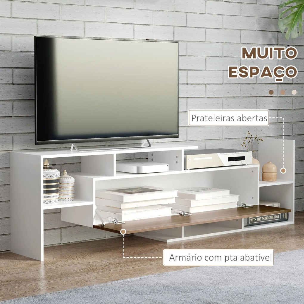Móvel de TV Moderno Móvel de Sala de Estar para Televisores 153,6x25x4