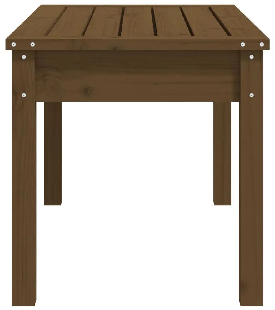 Banco de jardim 80x44x45cm madeira de pinho maciça castanho-mel