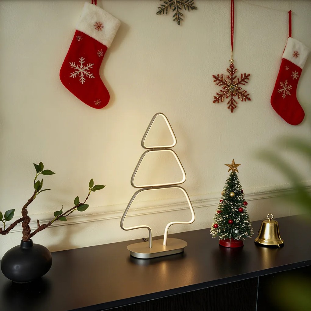 Candeeiro de Mesa de Natal Aço Árvore de Natal Incl. LED - Arbre