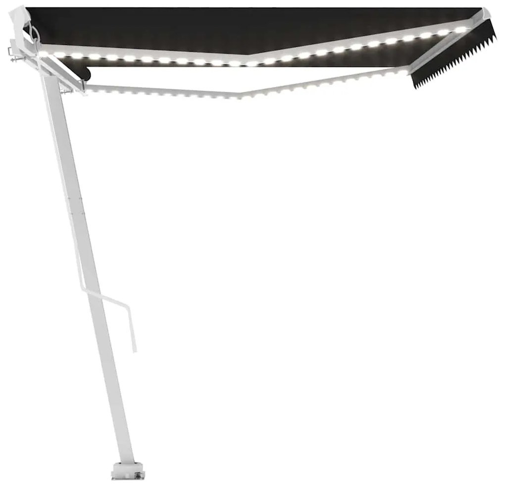 Toldo retrátil manual com LED 500x300 cm antracite