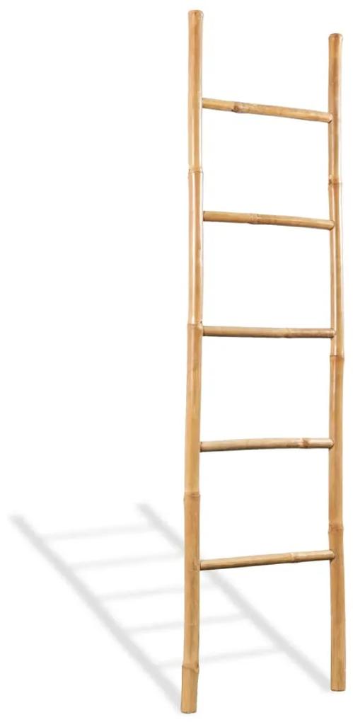 Toalheiro escada com 5 degraus bambu 150 cm