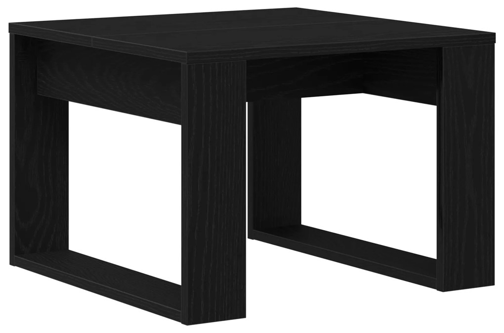 Mesa Lateral de Carvalho Preto - 50x50x35 cm, Feita de Madeira Maciça