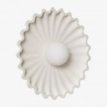 Aplique De Parede Ø30 Cm Em Betão Com Bola De Cristal Sery Crema - Sklum