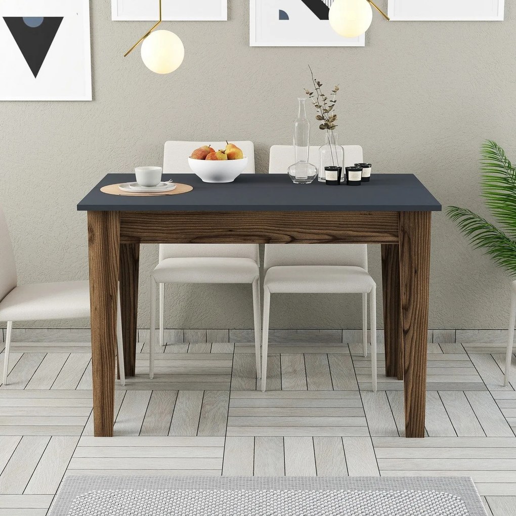 Mesa de Cozinha Kiev – Nogueira e Antracite – 110x75x72 cm