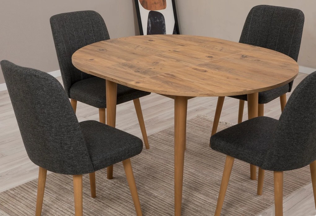 Conjunto de Mesa de Jantar Extensível e Cadeiras Vina – Pinho Atlântic