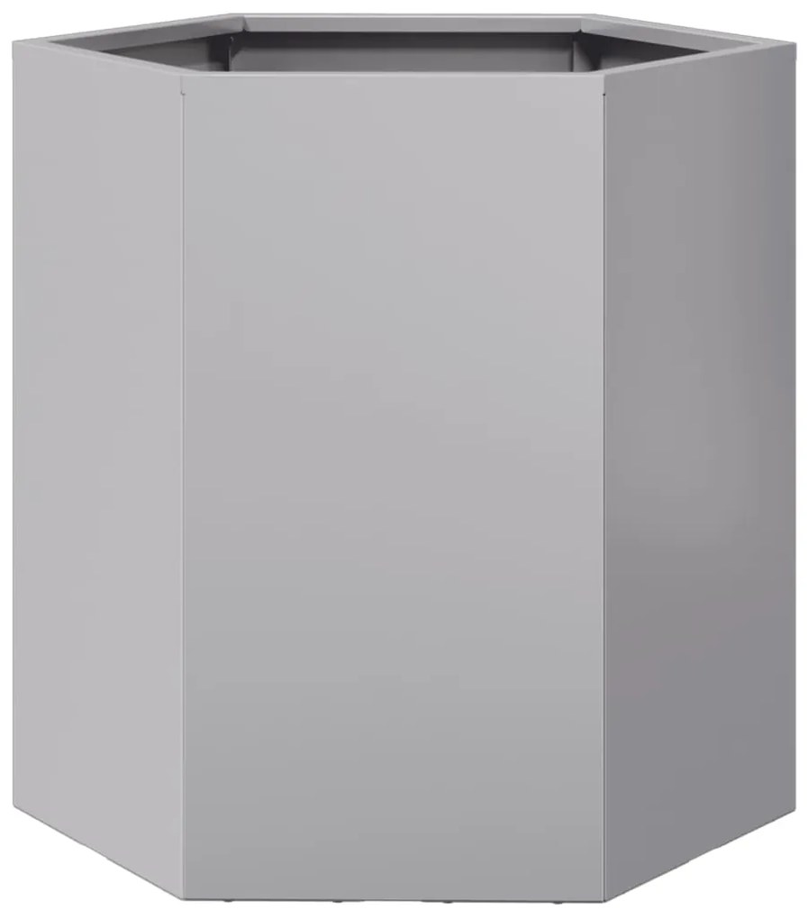 Vaso/floreira de jardim hexagonal 46x40x45 cm aço galvanizado