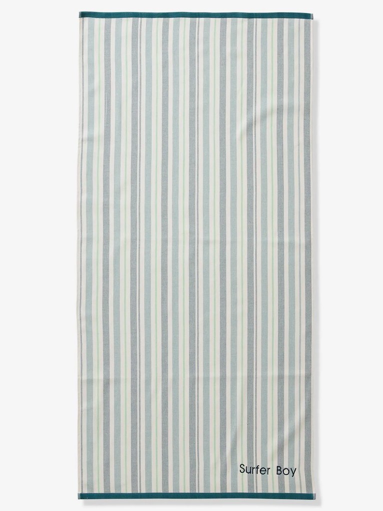 Agora -15%: Toalha de praia / de banho Fouta, personalizável riscas azuis