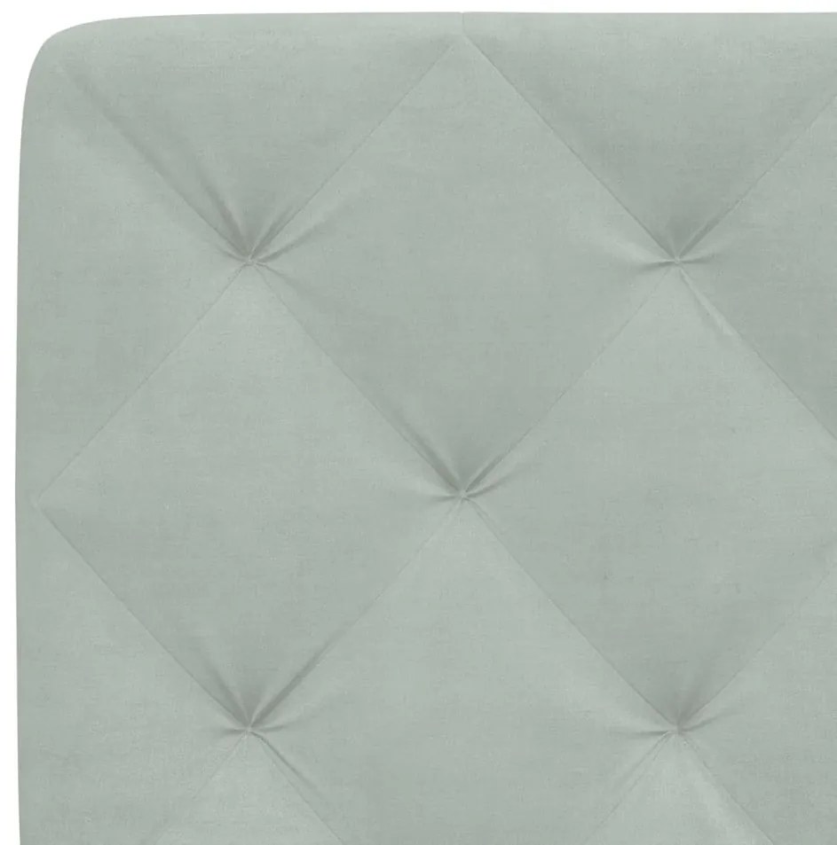 Cama com colchão 140x190 cm veludo cinzento-claro