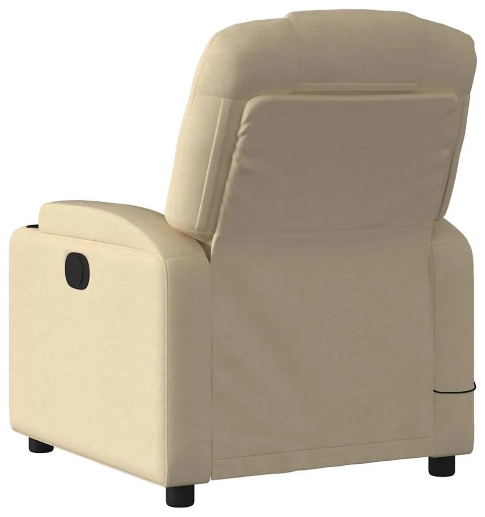 Poltrona de massagens reclinável elétrica tecido creme