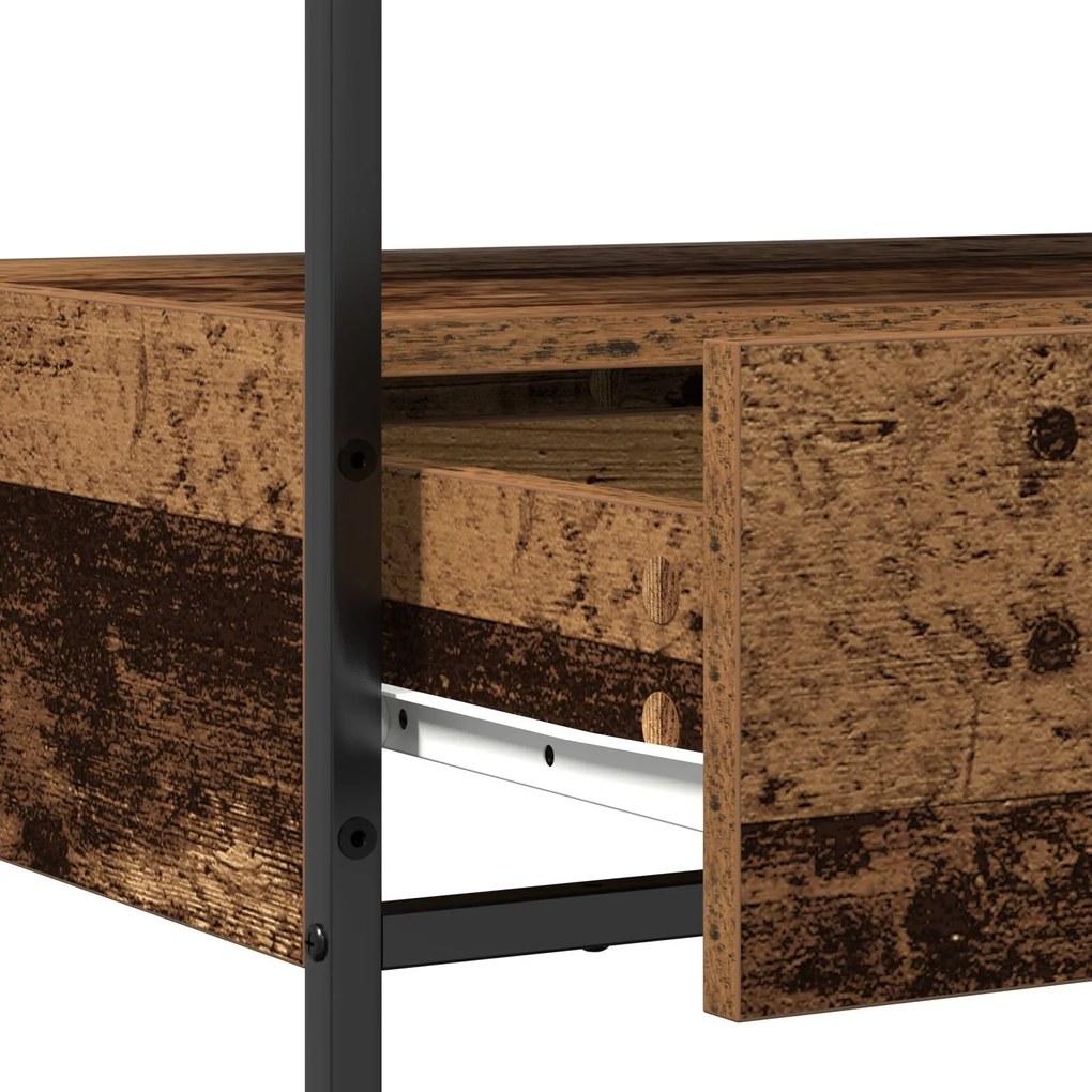Mesa de Consola vidaXL Madeira Velha 75x40x75 cm Madeira Reforçada e A