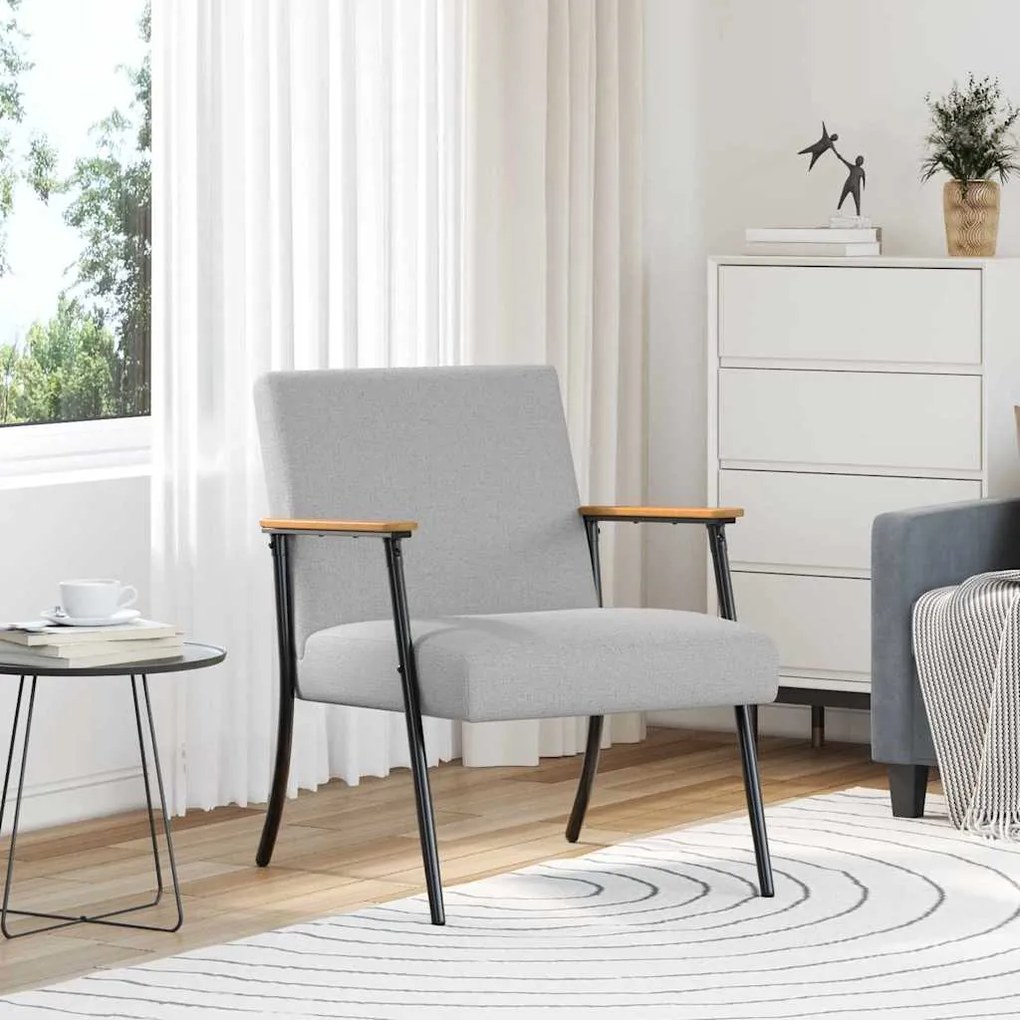 vidaXL poltrona Cinza Nuvem 59 x 75 x 78 cm tecido