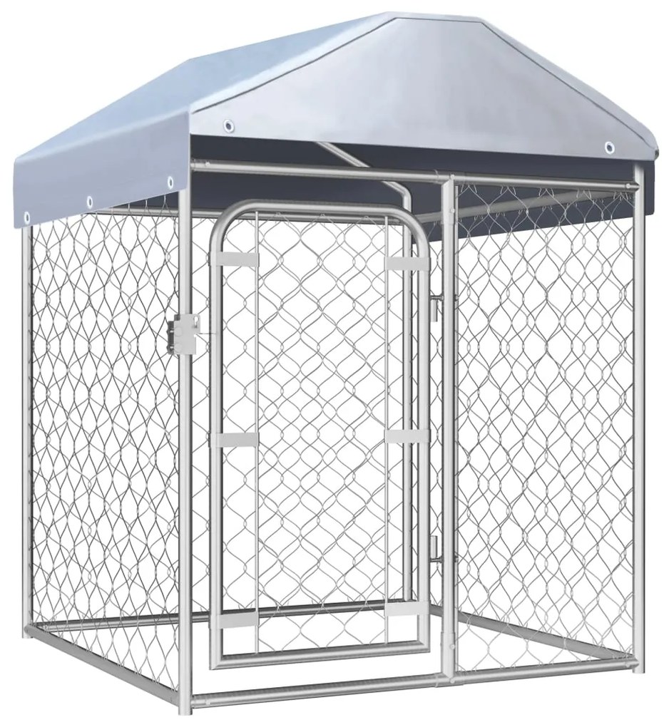 vidaXL Canil de exterior com telhado 100x100x125 cm