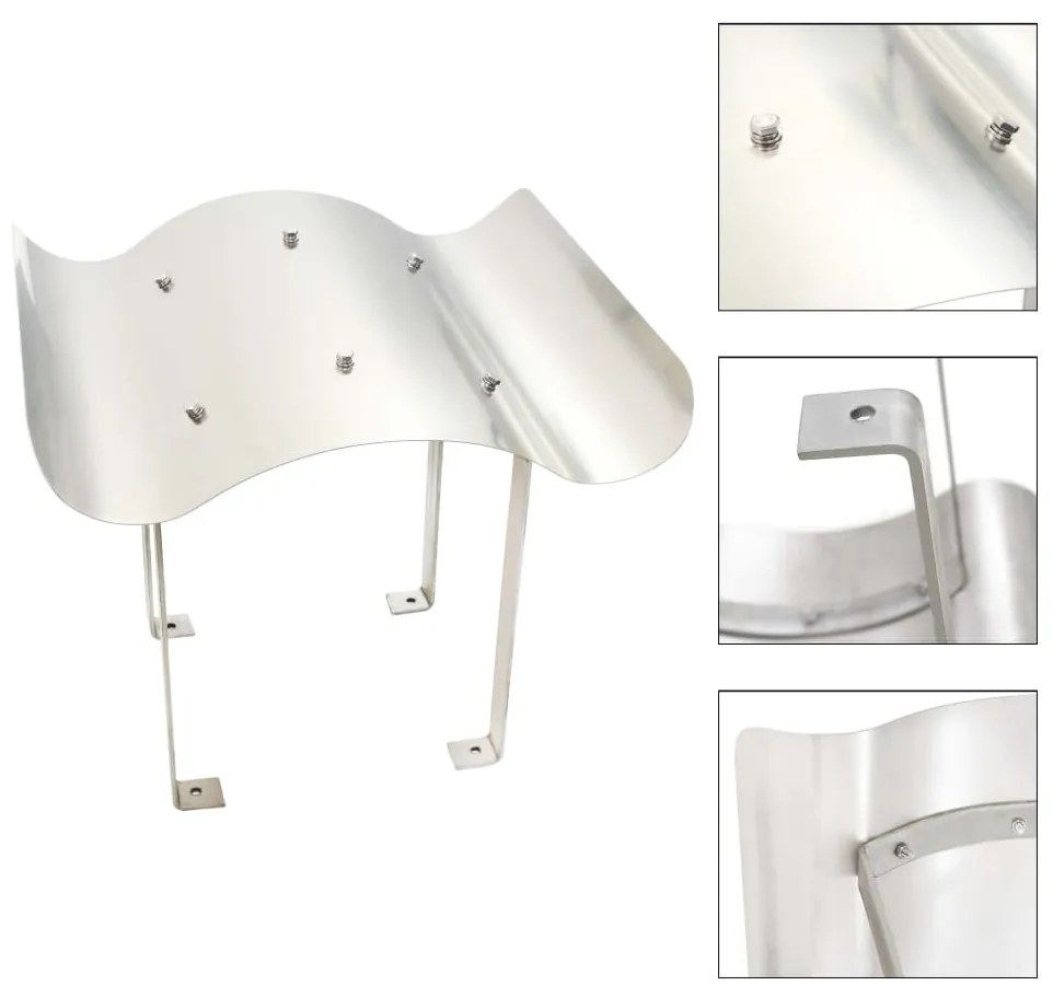 vidaXL Chapéu de chaminé em aço inoxidável 60 x 60 x 38 cm
