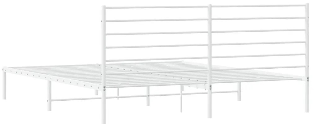 Estrutura de cama com cabeceira 180x200 cm metal branco