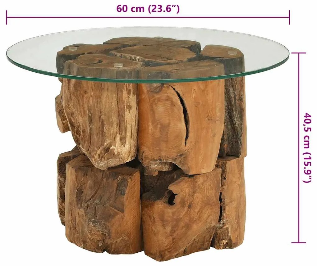 Mesa de centro 60 cm madeira flutuante de teca maciça