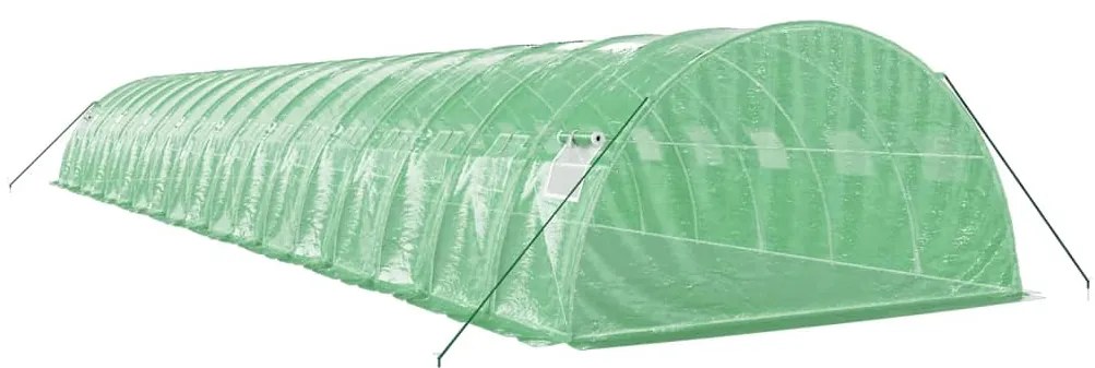 Estufa com estrutura de aço 72 m² 18x4x2 m verde