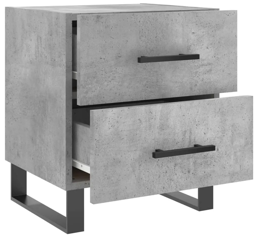 Mesa de cabeceira derivados de madeira cinza cimento