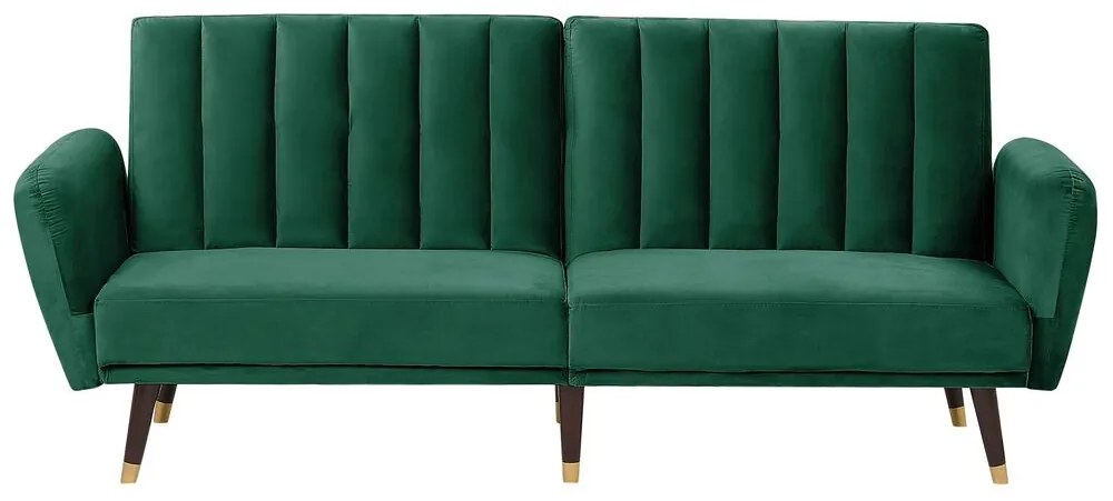 Sofá-cama 3 lugares em veludo verde esmeralda VIMMERBY Beliani