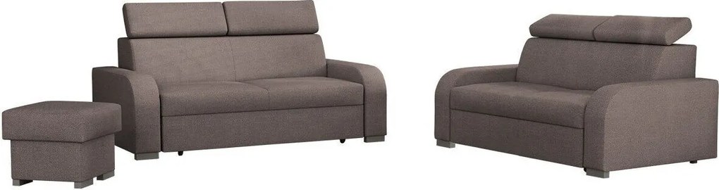 Conjunto de mobiliário com estofo Etrcala 107, 151 kg, Tecido, Pernas: Madeira, Plástico, Madeira: Pinheiro