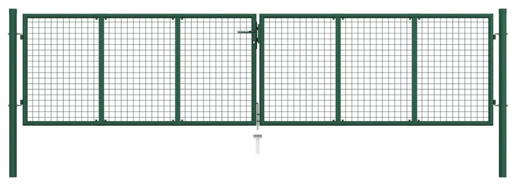 Portão de jardim em rede 400x100 cm aço verde