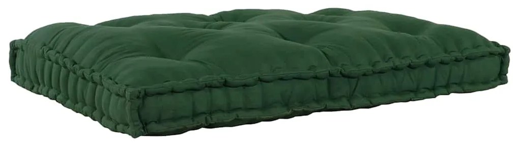 vidaXL Almofada para sofá pallet Verde Standard Tecido de algodão