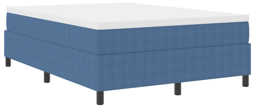 Cama Box com Colchão Azul 140x200 cm Tecido de Veludo