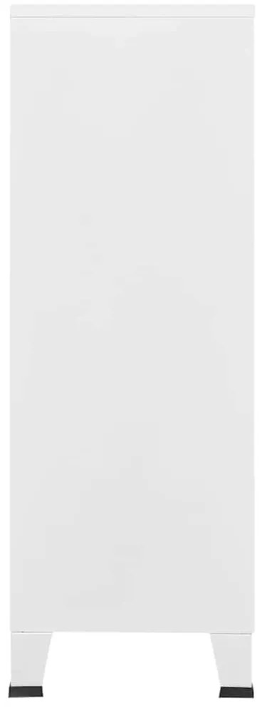 Aparador de arrumação industrial 75x40x115 cm metal branco